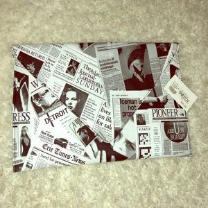 Newspaper Print Clutch